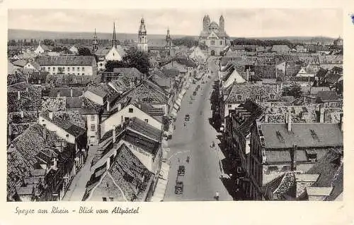 A215 Deutschland Speyer am Rhein Altpoertel OM Weiss Ladenwagen Oldtimer Postkarte