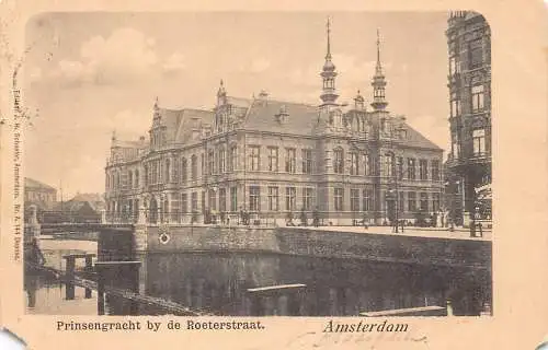 A207 Niederlande 1902 Amsterdam Prinsengracht von de Roeterstraat Postkarte