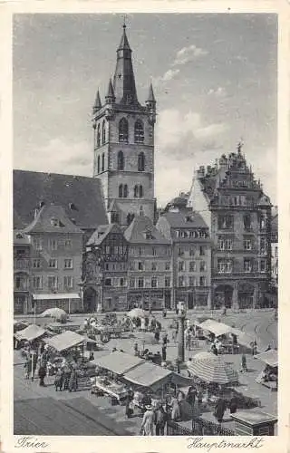 A217 Deutschland Trierer Hauptmarkt Vintage Postkarte
