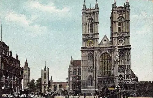 A032 England London Westminster Abbey London Vintage Postkarte