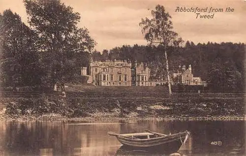 A032 Schottland Abbotsford vom Tweed Flussboot Vintage Postkarte