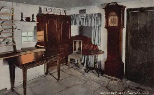 A031 Schottland Ayr Interieur von Burns' Cottage Vintage Postkarte