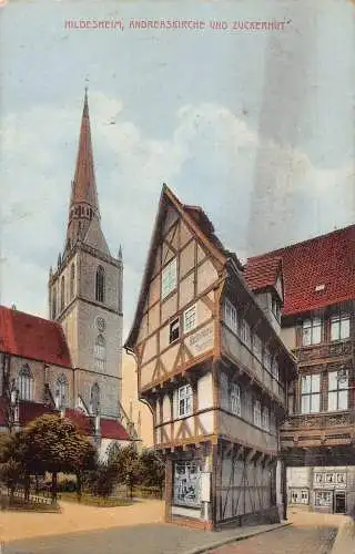 L051 Deutschland 1917 Feldpost 1. Weltkrieg Hildesheim Andreaskirche Kirche Vintage Postkarte