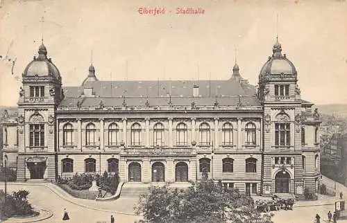 L089 Deutschland 1914 Elberfeld Stadthalle Rathaus Vintage Postkarte