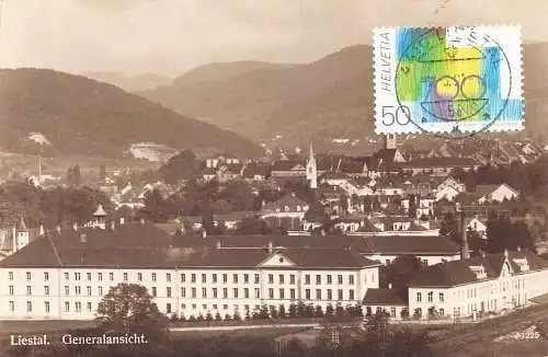 L300 Schweiz Liestal Panoramablick Vintage Postkarte
