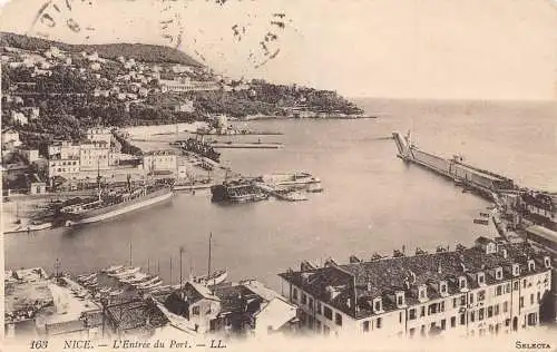 A234 Frankreich 1913 Hafeneinfahrt schöne alte Postkarte