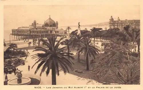 A235 Frankreich Schöne Jardins du Roi Albert I Palais de Jetee Palace Gardens Postkarte