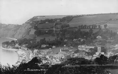 A242 England 1909 Sidmouth General View Vintage Postkarte