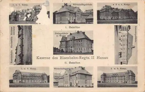 A243 Deutschland 1923 Kaserne Kaserne Eisenbahn Regimenter I-II Hanau Postkarte