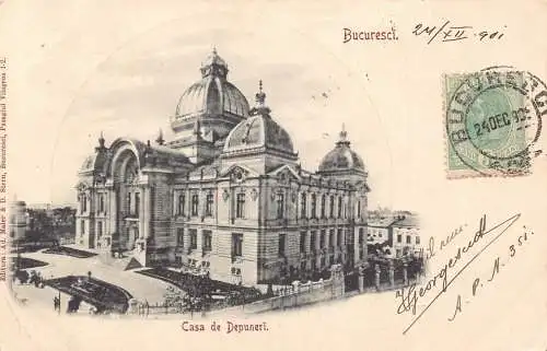 L313 Rumänien 1901 Bucuresti CEC Bank Vintage Postkarte