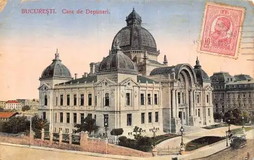 L313 Rumänien 1915 Bucuresti CEC Bank Vintage Postkarte