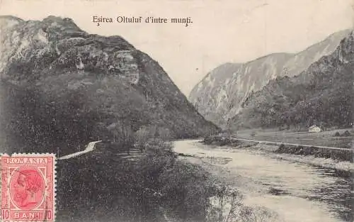 L313 Rumänien 1909 Olt River Vintage Postkarte