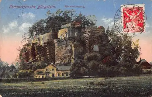 L141 Tschechien 1921 Felsenburg Sloup Vintage Postkarte