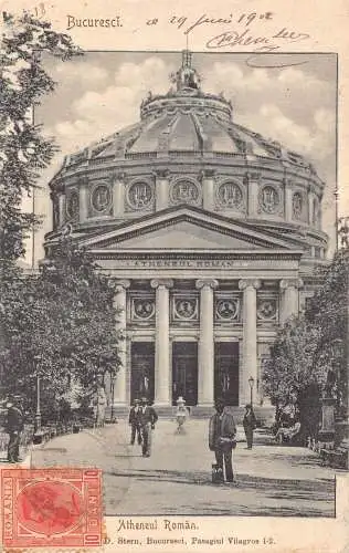L313 Rumänien 1902 Bucuresti Atheneul römische alte Postkarte