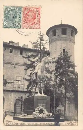L140 Italien 1923 Turin Turin Cavalieri di Italia Denkmal Pferd Vintage Postkarte