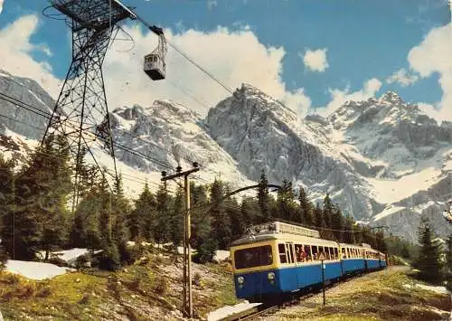 Deutschland 1966 Zugspitz-Zahnradbahn neue Seilbahn Seilbahn Bahn Postkarte