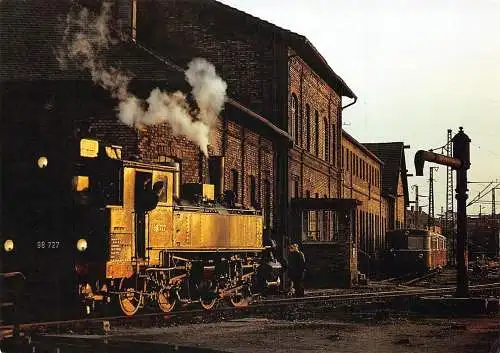 Verkehrsmuseum Lokomotive 1973 in Aschaffenburg alte Postkarte