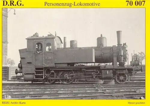 Deutschland DRG 70007 Personenzug Personenzug Lok Reproduktion Postkarte