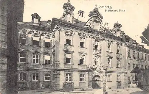 Deutschland 1908 Bamberg Prellsches Haus Vintage Postkarte