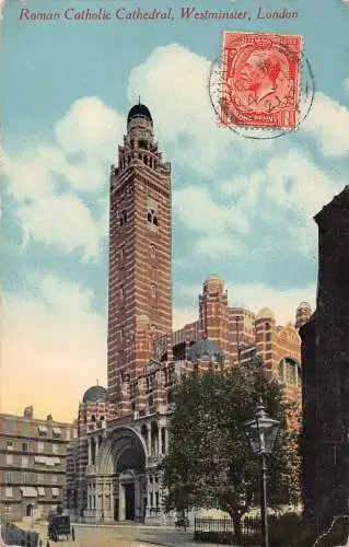 L138 Großbritannien 1921 römisch-katholische Kathedrale Westminster London Postkarte