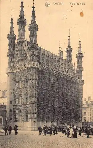 A236 Belgien 1927 Louvain Hotel de Ville Rathaus Vintage Postkarte