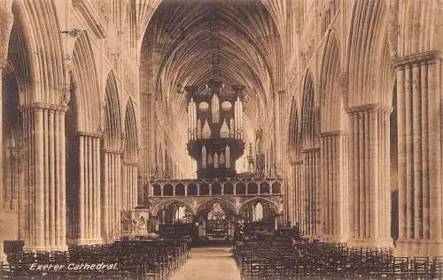 A241 England 1913 Exeter Cathedral Interior Vintage Postkarte