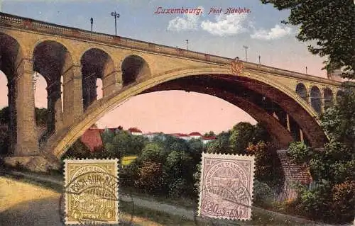 L136 Luxemburg 1920 Pont Adolphe Brücke Vintage Postkarte