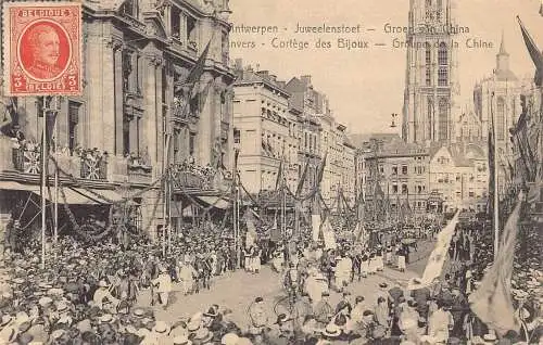 L134 Belgien 1925 Anvers Cortege des Bijoux Group de la Chine Vintage Postkarte