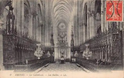 L131 Frankreich 1922 Amiens Kathedrale Innenraum Les Stalles Vintage Postkarte