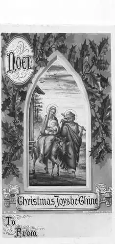 A054 Weihnachtsgrüße Mistelzweig Religiös Esel Eingang Jerusalem Postkarte