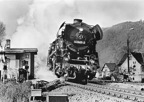 Transport Dampflokomotive Einsatz Baureihe 44 RPPC Postkarte