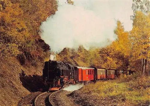Deutsche Verkehr Harzquerbahn Steinernen Renne Dampfbahn Postkarte