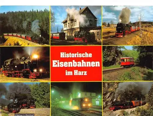 Deutschland Historische Lokomotiven im Harz Mehrfachansicht Dampflok Mehrfachansicht Postkarte
