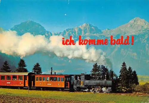 Deutschland 1979 Ich Komme Glatze Dampflok Berge Vintage Postkarte