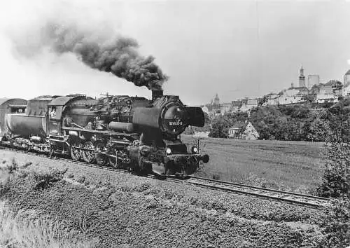 Deutschland Dampflokomotive in Richtung Vitzenburg RPPC Vintage Postkarte