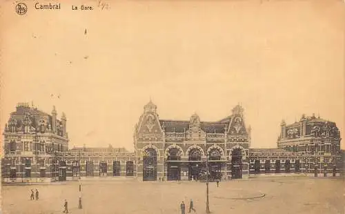 Belgien Cambrai La Gare Bahnhof 1917 WWI Feldpostkarte