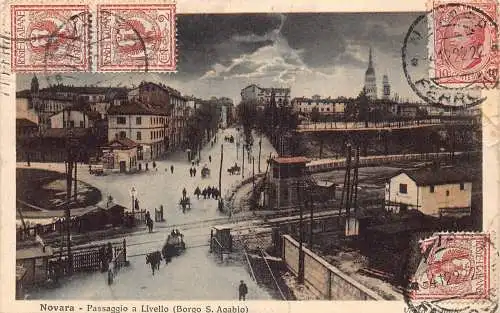 L139 Italien 1922 Novara Passaggio a Livello Kutsche Oldtimer Postkarte
