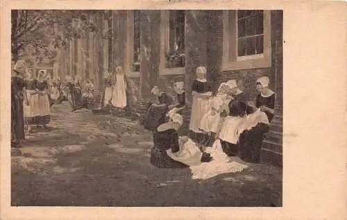 L066 Niederlande Waisenhaus in Amsterdam Vintage Postkarte