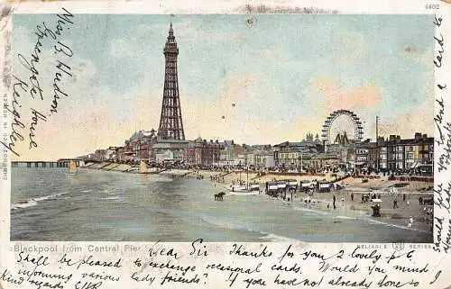 L069 England Blackpool vom Central Pier 1903 Postkarte