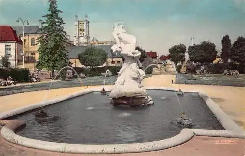 Frankreich 1958 Troyes Aube Bassin Präfektur Statue Brunnen Kathedrale Postkarte