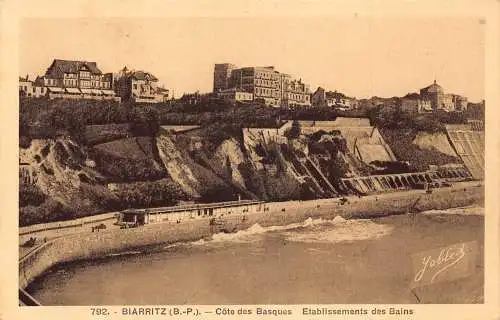 Frankreich Biarritz Cote des Basques Etablissements des Bains Promenade Postkarte