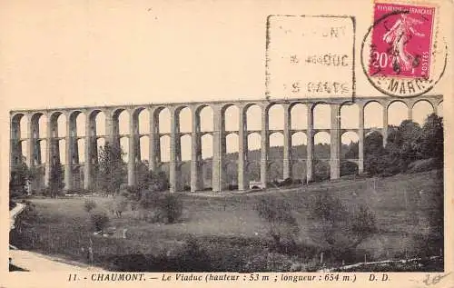 Frankreich 1935 Chaumont Viadukt Brücke Vintage Postkarte