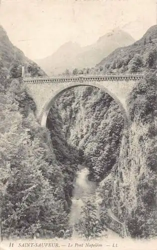 Frankreich 1911 Saint Sauveur Pont Napoleon Brücke Vintage Postkarte