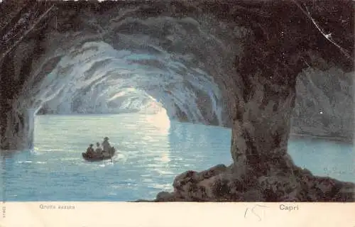 L071 Italien Capri Grotta Azzura Boot Postkarte