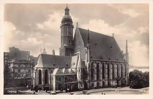 L053 Deutschland Leipziger Thomaskirche Kirche RPPC Vintage Postkarte