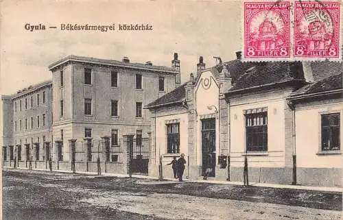 Ungarn 1926 Gyula Bekesvarmegyei Kozkorhaz Esperanto Vintage Postkarte