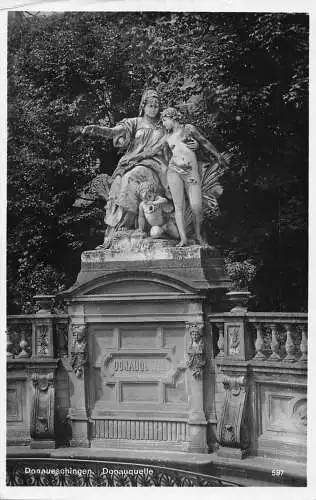 L164 Deutschland 1937 Donauschingen Donauquelle Statue Postkarte