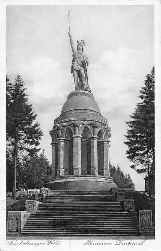 L164 Deutschland 1937 Teutoburger Wald Hermann Denkmal Statue Postkarte