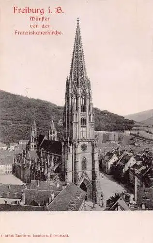 L164 Deutschland Freiburg i B Münfter von der Franziskanerkirche Kirche Postkarte