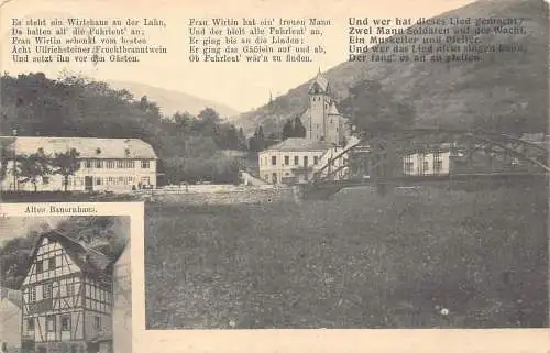 A064 Deutschland 1912 Dausenau und Lahn Steuerers Wirtshaus Altes Bauernhans Postkarte